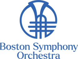 Boston Symphony Orchestra logo: blue circular emblem with a stylized musical motif and the text ‘Boston Symphony Orchestra’